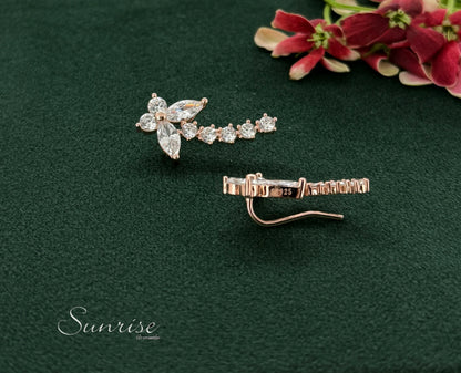 BUTTERFLY ROSE GOLD EARCLIPS