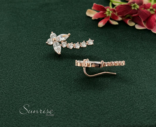 BUTTERFLY ROSE GOLD EARCLIPS