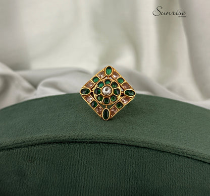 FUSION GREEN STONE FINGER RING