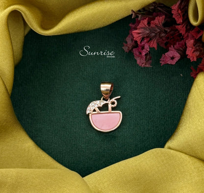 COCONUT COCKTAIL PINK ENAMEL PENDANT