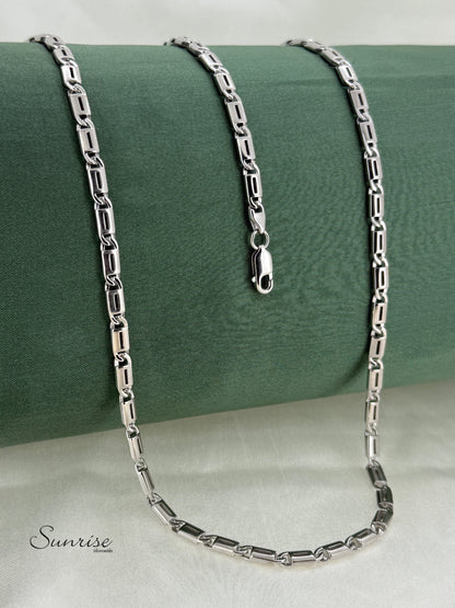 SILVER PIPE LINK CHAIN