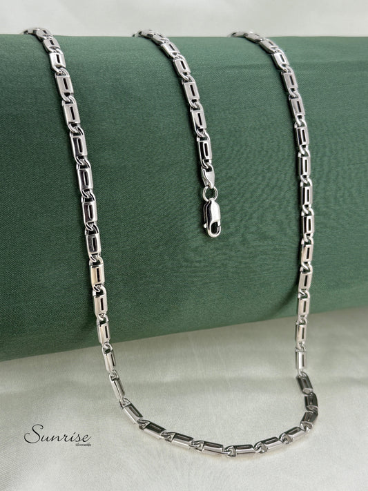 SILVER PIPE LINK CHAIN