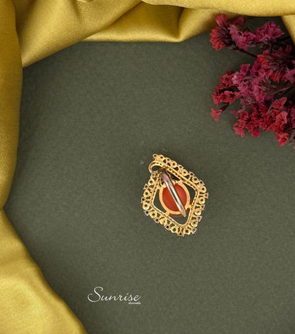 CORAL CZ PENDANT SET