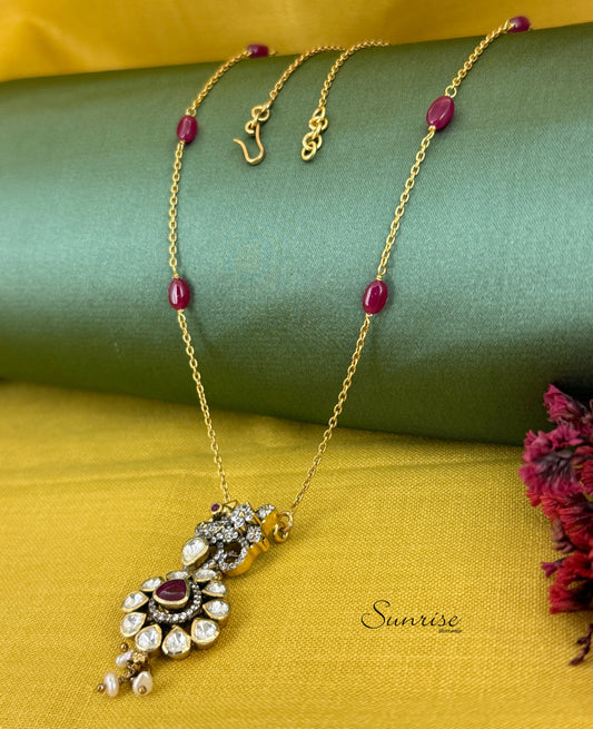 RUBY PINK VICTORIAN NECKLACE