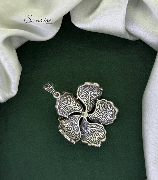 MARCASITE HIBISCUS PENDANT