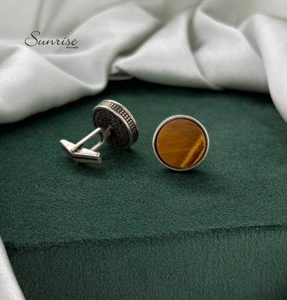 TIGER'S EYE CUFFLINKS