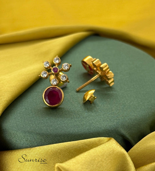 RED STONE EARRINGS