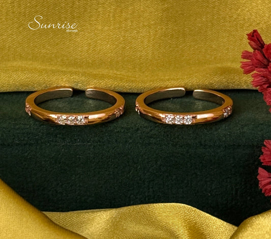 CZ ROSE GOLD TOE RINGS