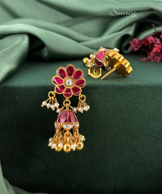 RED KUNDAN JHUMKA