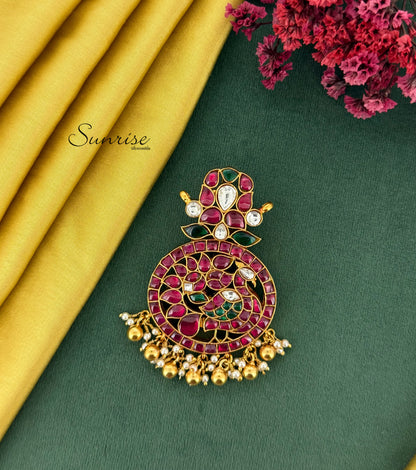 PEACOCK JADAU KUNDAN PENDANT