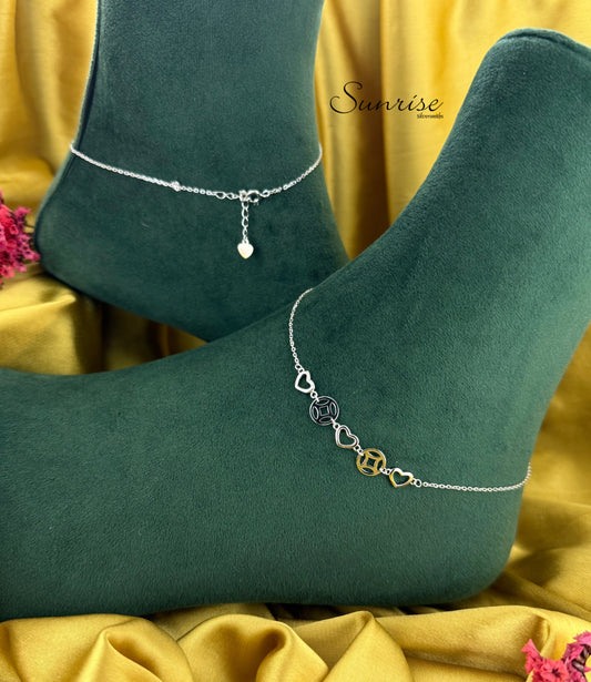 FANCY SILVER ANKLETS