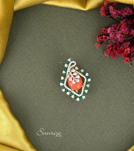 CORAL CZ PENDANT SET