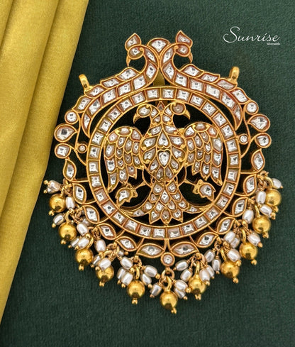 GANDABERUNDA WHITE KUNDAN PENDANT