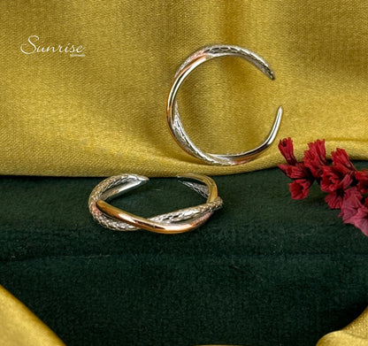 TWO TONE TOE RINGS
