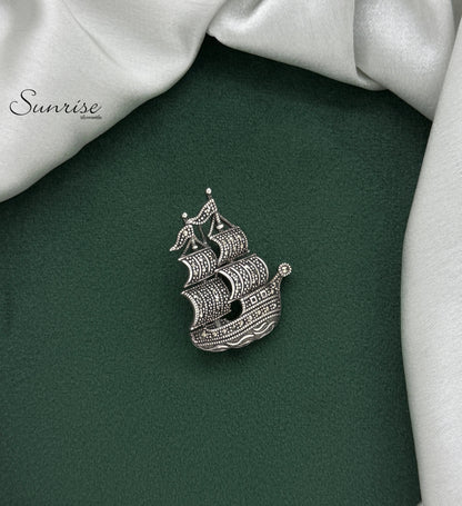 MARCASITE GALLEON BROOCH