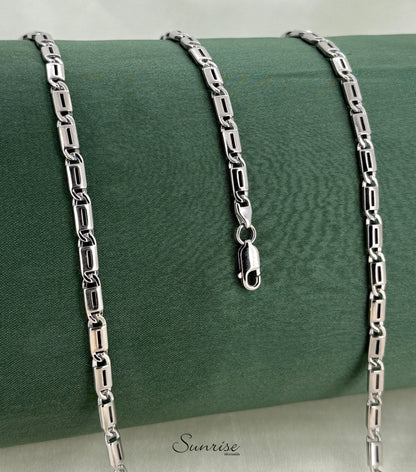 SILVER PIPE LINK CHAIN