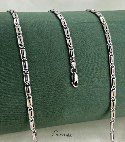 SILVER PIPE LINK CHAIN
