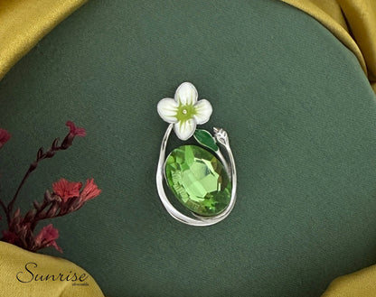 MOP GREEN STONE PENDANT SET