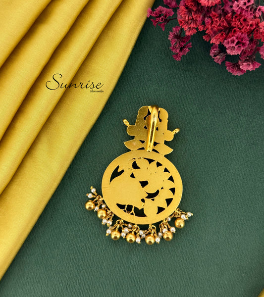 PEACOCK JADAU KUNDAN PENDANT