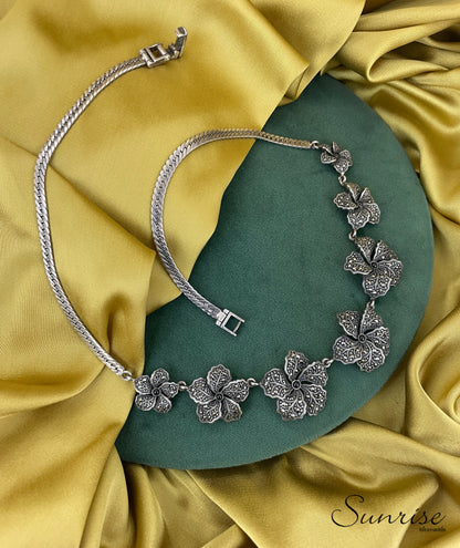 MARCASITE FLORAL NECKLACE SET